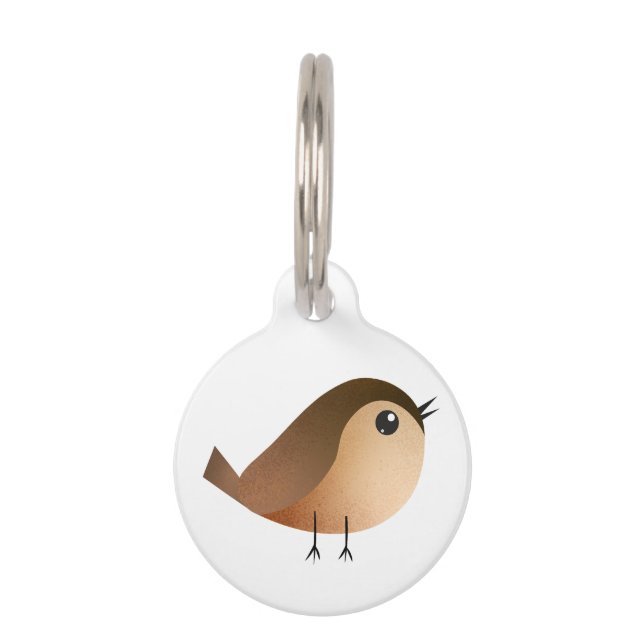 Sparrow Bird Cartoon Huisdierpenning (Voorkant)