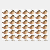 Sparrow Bird Cartoon Inpakpapier Vel (Voorkant 3)