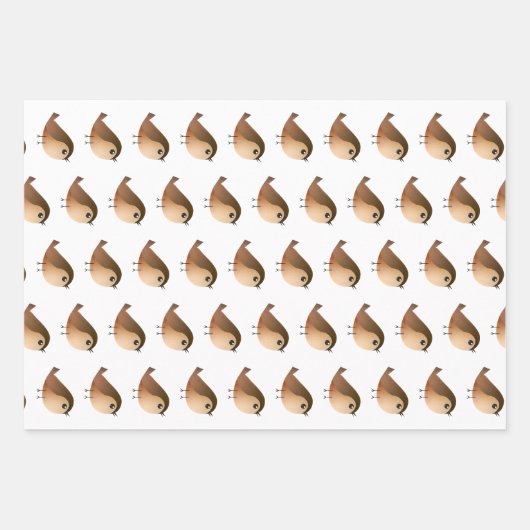 Sparrow Bird Cartoon Inpakpapier Vel (Voorkant)