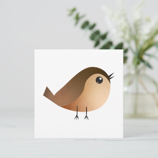 Sparrow Bird Cartoon Kaart (Staand voorkant)