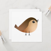 Sparrow Bird Cartoon Kaart (Voorkant / Achterkant in situ)