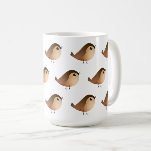 Sparrow Bird Cartoon Koffiemok (Voorkant rechts)