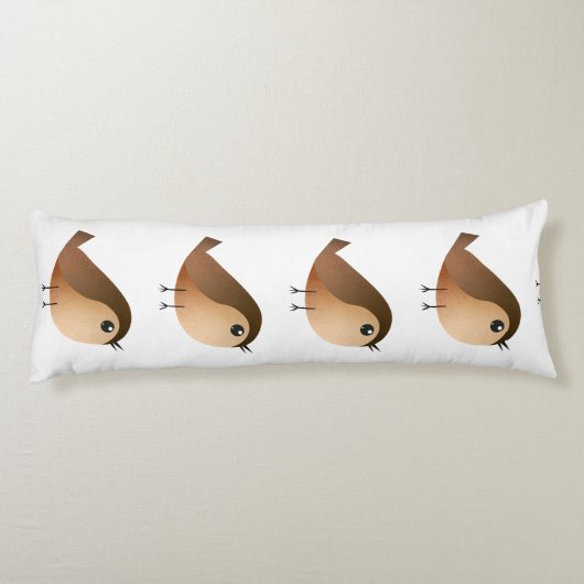 Sparrow Bird Cartoon Lichaamskussen (Achterkant)