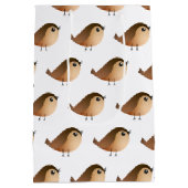 Sparrow Bird Cartoon Medium Cadeauzakje (Achterkant)