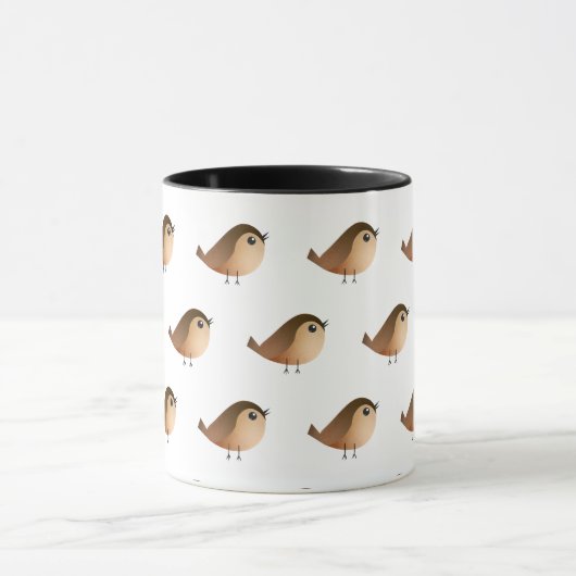 Sparrow Bird Cartoon Mok (Midden)