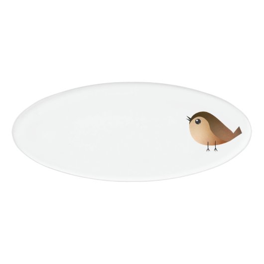 Sparrow Bird Cartoon Naambadge (Voorkant)