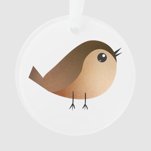 Sparrow Bird Cartoon Ornament (voorkant)