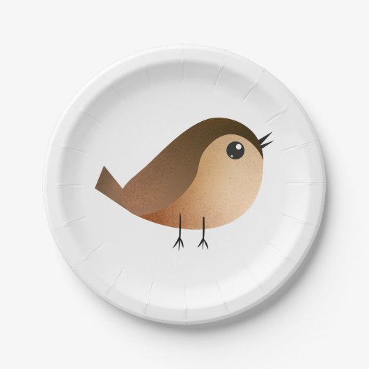 Sparrow Bird Cartoon Papieren Bordje (Voorkant)