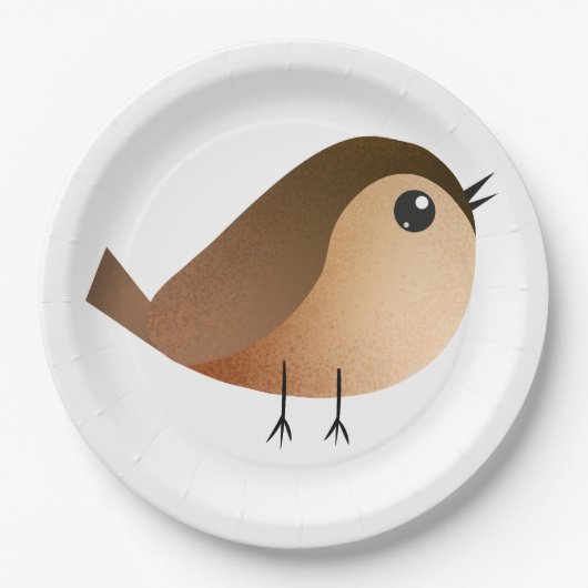 Sparrow Bird Cartoon Papieren Bordje (Voorkant)