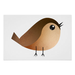 Sparrow Bird Cartoon Perfect Poster