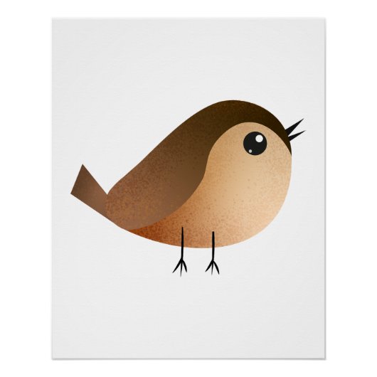 Sparrow Bird Cartoon Perfect Poster (Voorkant)