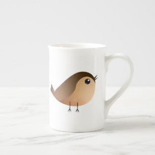 Sparrow Bird Cartoon Porselein Kop