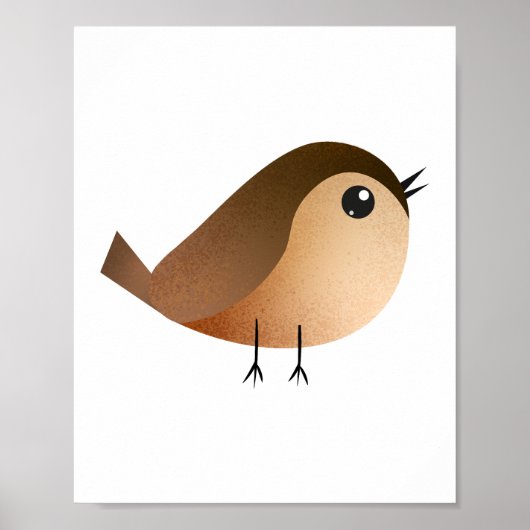 Sparrow Bird Cartoon Poster (Voorkant)