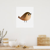 Sparrow Bird Cartoon Poster (Keuken)