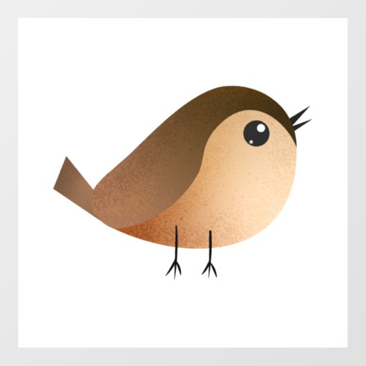 Sparrow Bird Cartoon Raamsticker (Vel)