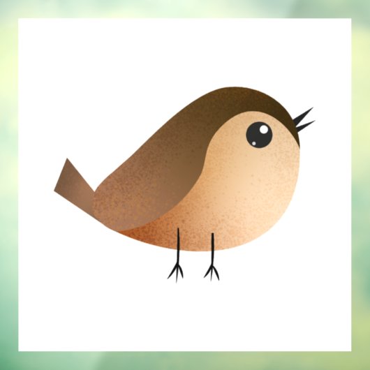 Sparrow Bird Cartoon Raamsticker (Vel 3)