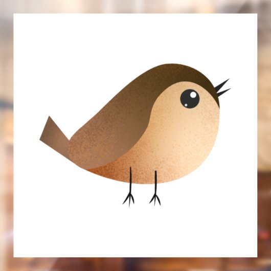 Sparrow Bird Cartoon Raamsticker (Vel 2)