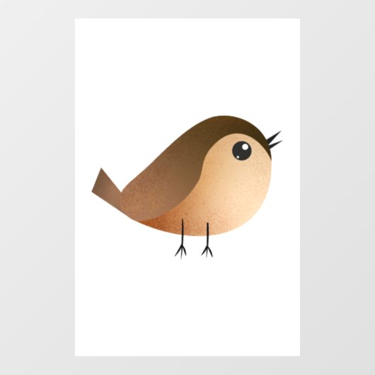 Sparrow Bird Cartoon Raamsticker (Vel)