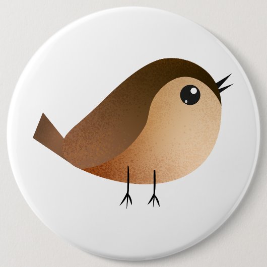 Sparrow Bird Cartoon Ronde Button 6,0 Cm (Voorkant)