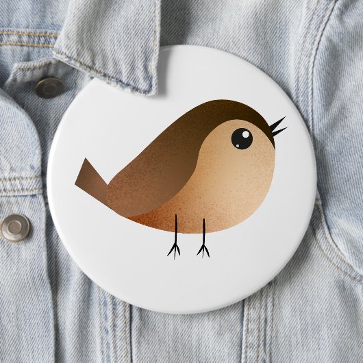 Sparrow Bird Cartoon Ronde Button 6,0 Cm (In situ)