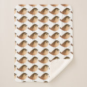 Sparrow Bird Cartoon Sherpa Deken (Voorkant)