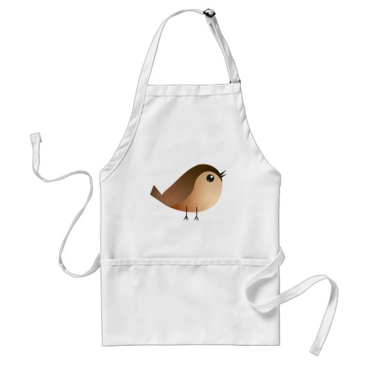 Sparrow Bird Cartoon Standaard Schort (Voorkant)