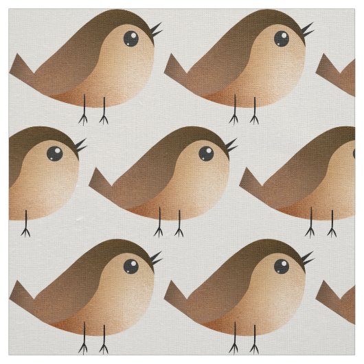 Sparrow Bird Cartoon Stof (Swatch)