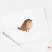 Sparrow Bird Cartoon T-Shirt Ronde Sticker (Envelop)