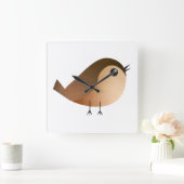 Sparrow Bird Cartoon Vierkante Klok (Huis)