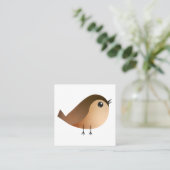 Sparrow Bird Cartoon Vierkante Visitekaartje (Staand voorkant)