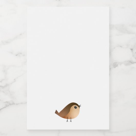 Sparrow Bird Cartoon Voedselcontainer Etiket (Enkel label)