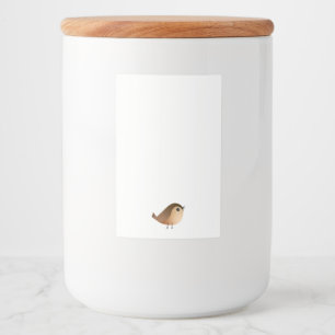 Sparrow Bird Cartoon Voedselcontainer Etiket