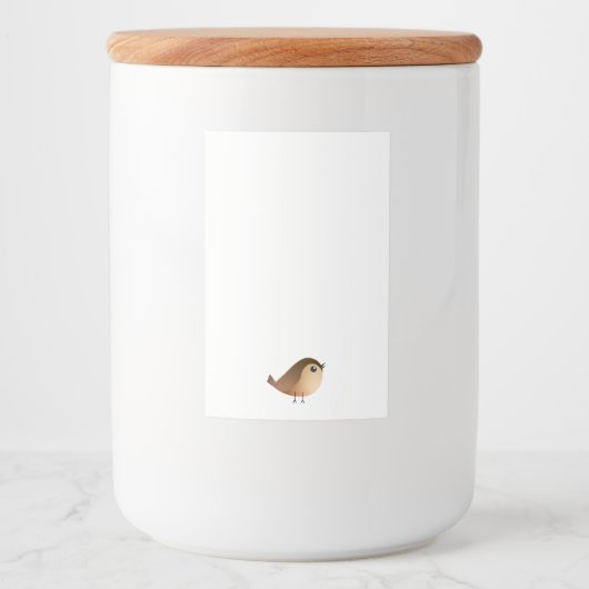 Sparrow Bird Cartoon Voedselcontainer Etiket (Voorkant)