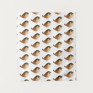 Sparrow Bird Cartoon Wandkleed