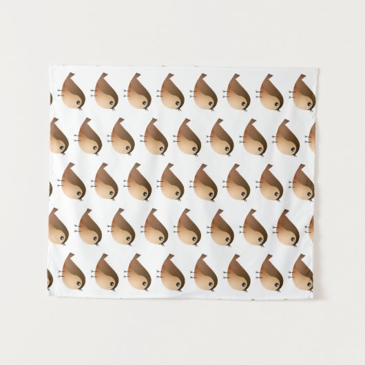 Sparrow Bird Cartoon Wandkleed (Voorkant (horizontaal))