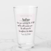 Sparrow Bird Cast Your Cares Bijbelvers Roze Glas (Achterkant)