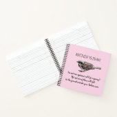 Sparrow Bird Cast Your Cares Bijbelvers Roze Notitieboek (Binnen)