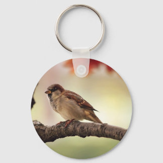 Sparrow Bird in Tree Sleutelhanger