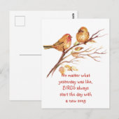 Sparrow Bird Inspirerend Aanmoedigend Citaat Briefkaart (Voorkant / Achterkant)
