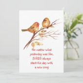 Sparrow Bird Inspirerend Aanmoedigend Citaat Kaart (Staand voorkant)
