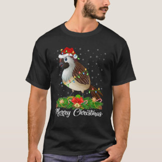 Sparrow Bird Lover Matching Santa Hat Sparrow Chri T-shirt