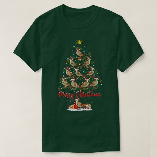 Sparrow Bird Lover Matching Santa Sparrow Christma T-shirt (Design voorkant)
