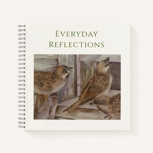 Sparrow Bird Notebook | Nature Journal Gift | NZ Notitieboek (Voorkant)