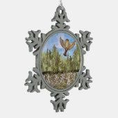 Sparrow Bird Snowflake Framed Ornament (Links)