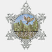 Sparrow Bird Snowflake Framed Ornament (Voorkant)