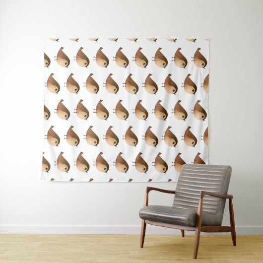 Sparrow Bird Wandkleed (In Situ (horizontaal))