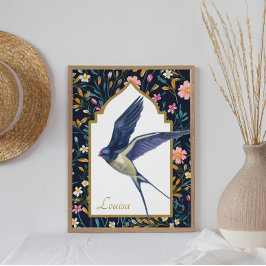 Sparrow Bird Woodland Meadow Maximalist Perfect Poster