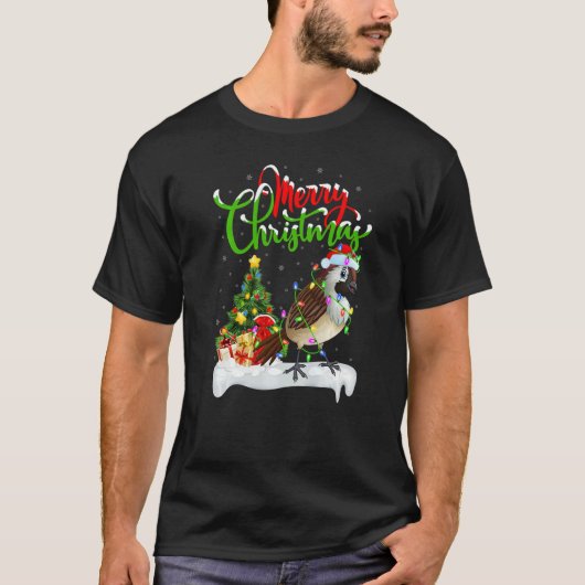 Sparrow Bird  Xmas Decorations Santa Sparrow Chris T-shirt (Voorkant)