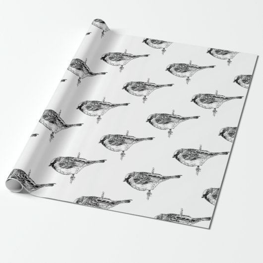 Sparrow Cadeaupapier (Uitgerold)