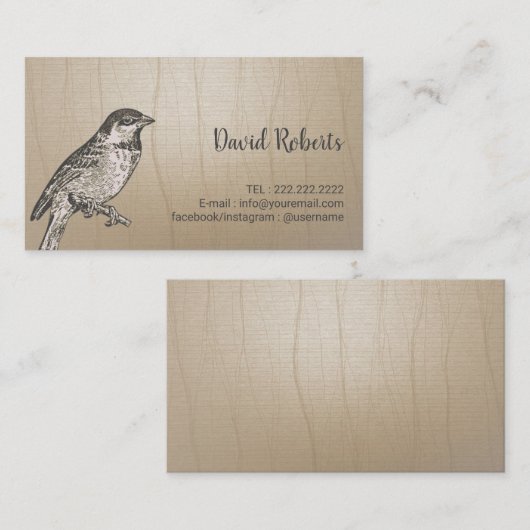  Sparrow Calling Card Contactkaartje (Voorkant / Achterkant)